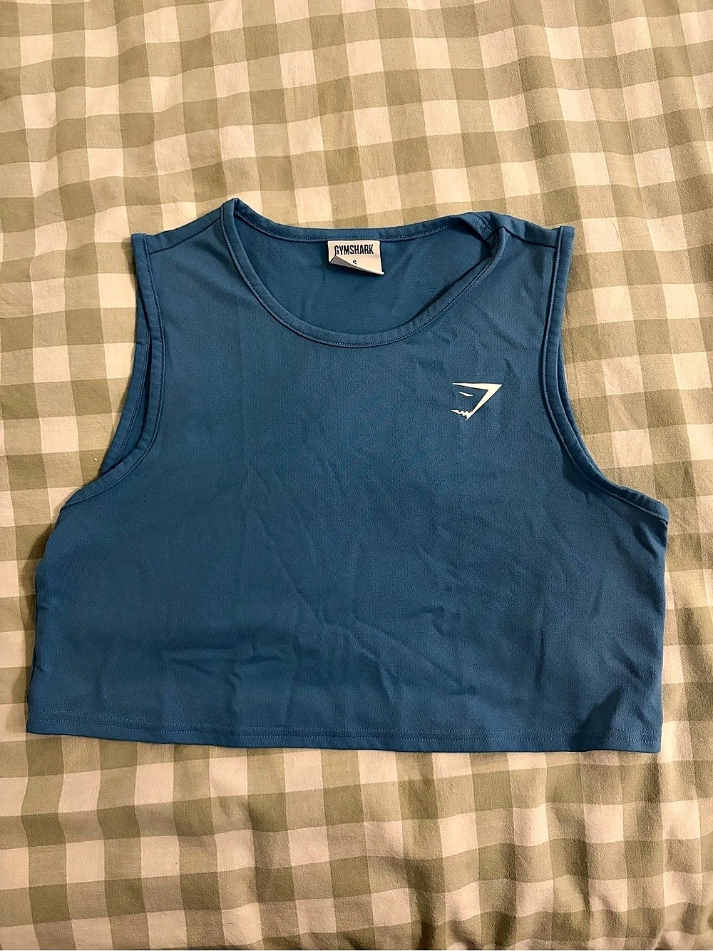 Gymshark Training Crop Tank Blue Tank Top Small